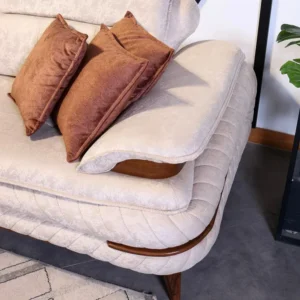 Essence Modern Convertible 3-Seater Sofa Set in Beige & Brown - Image 5