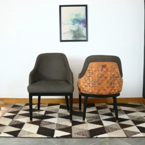 Sepia Copper Velvet Accent Chair Set for Bedrooms and Lounges - Image 4