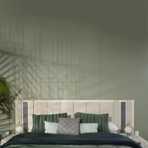 Class Beige & Brown High Gloss Boucle Upholstered Bed Dressing Set - Image 4