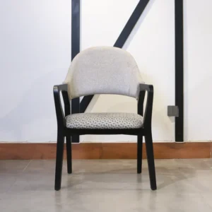 Vitara Black & White Textured Fabric Bedroom Chair Set with Table - Image 3