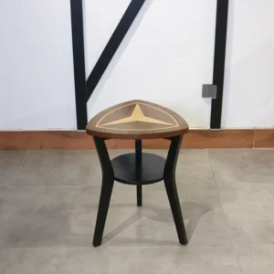 Vitara Black & White Textured Fabric Bedroom Chair Set with Table - Image 4