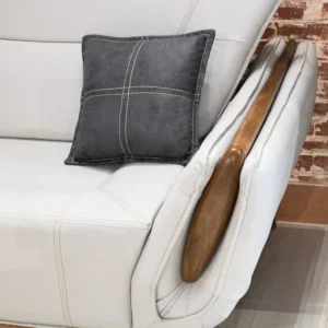 Sienna Modern 3-Seater Sofa Set in Ash Gray PU Leather - Image 4