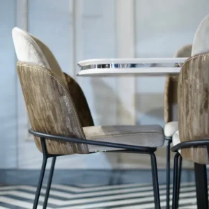 Elegance 8-Chair High-Gloss Dining Set with Metal Frame Chairs - Image 3