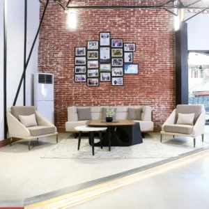 Harmony Modern 3-Seater Sofa Set in Beige & Brown with Metal Legs - Image 5